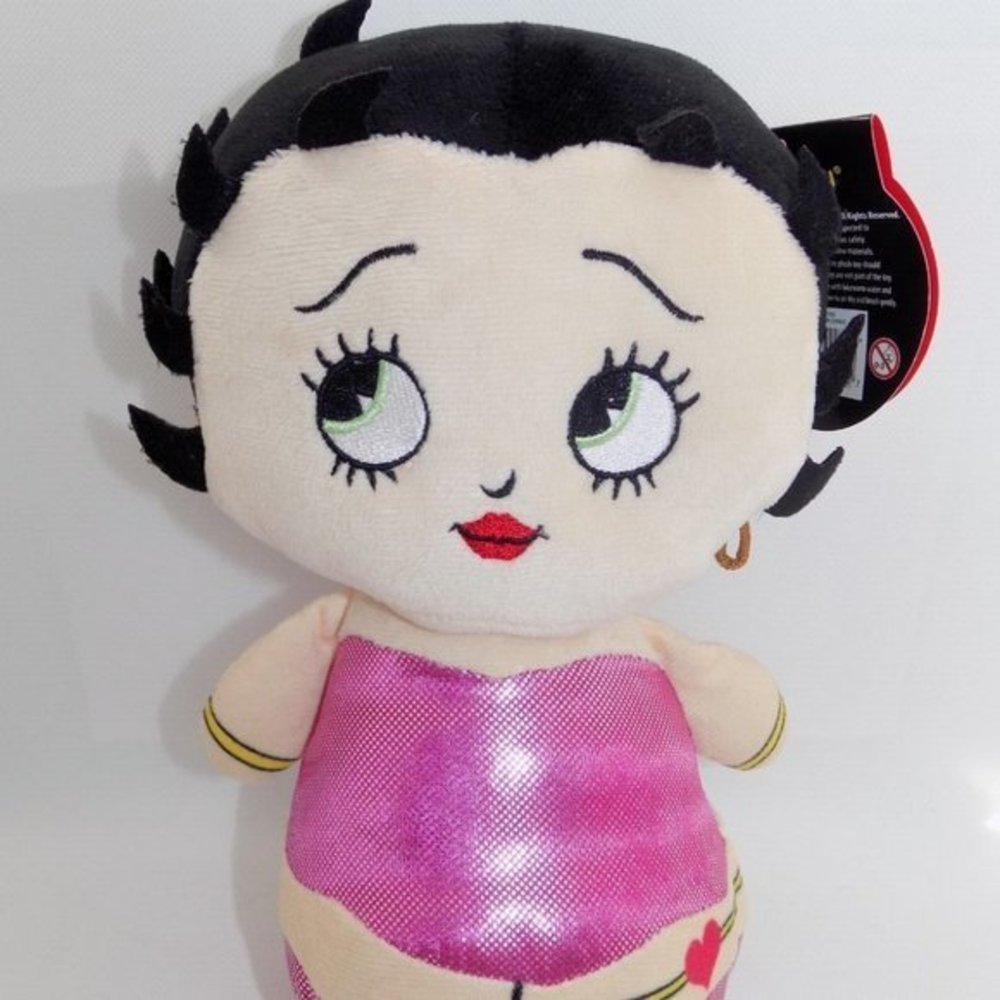 Betty Boop Plush Doll Boop-Oop-A-Doop Pink Metallic Dress Toy with Tags